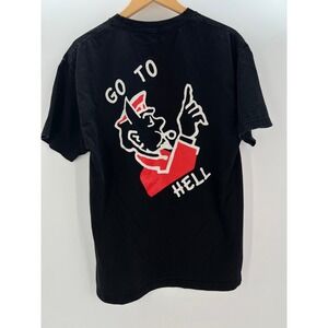 Superrradical Mens Go To Hell Graphic T-Shirt Black Large Streetwear Style